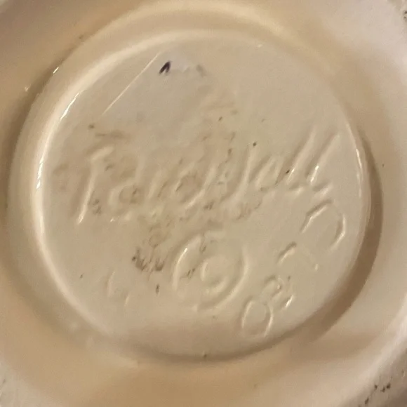 Vtg Hand Painted Ceramic Frosty Snowman Mold Candy Dish Signed Top Hat Scarf